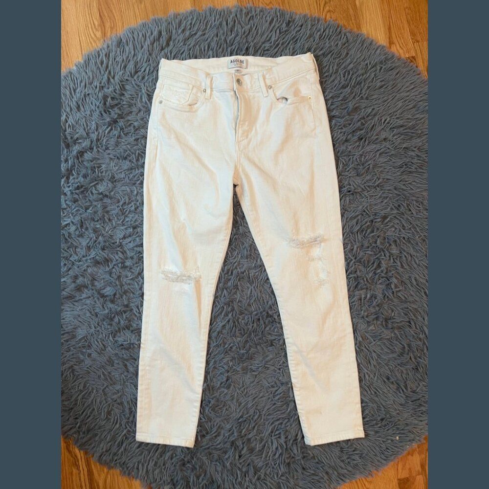 Agolde White Straight Leg Jeans Size 29